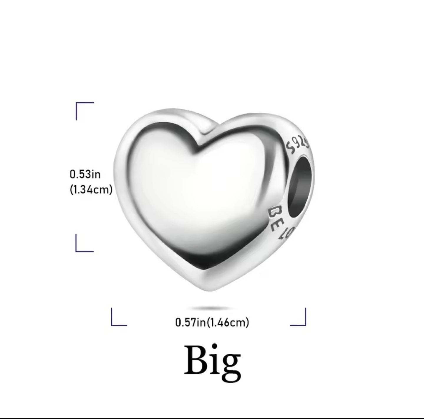 Silver heart charm