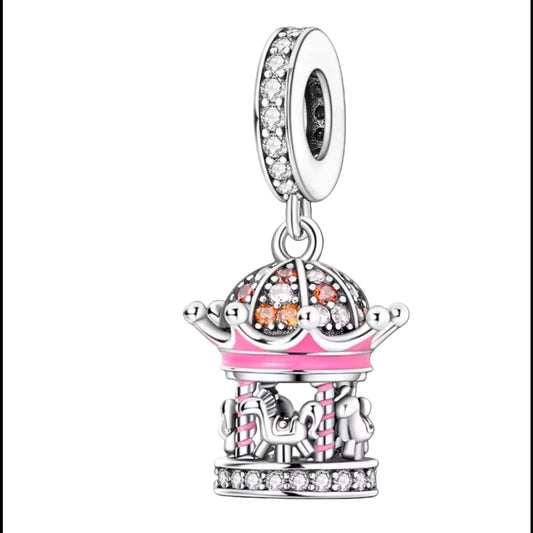 Pink Carousel charm