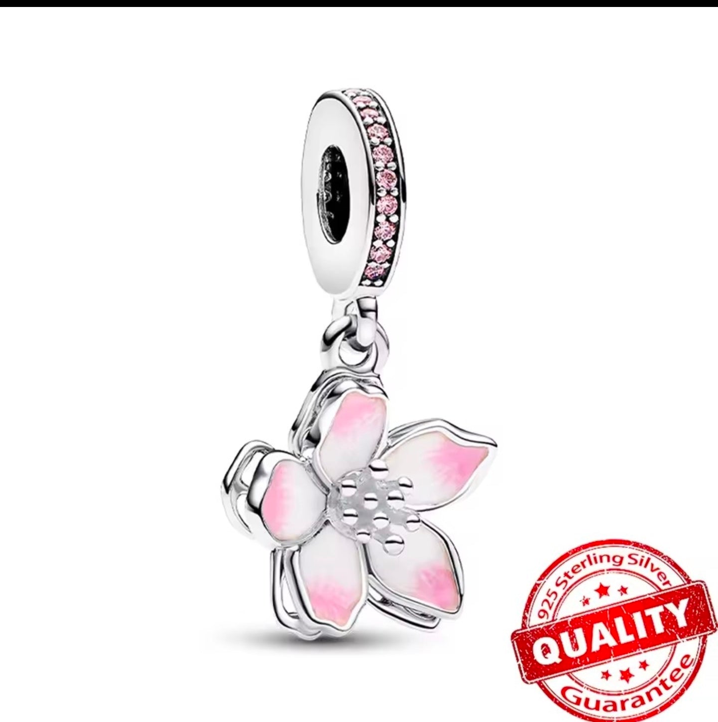 Pink Blossom Dangle Charm