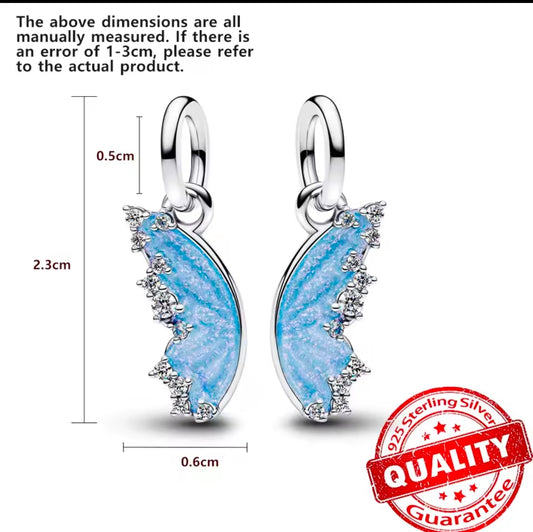 split butterfly charm
