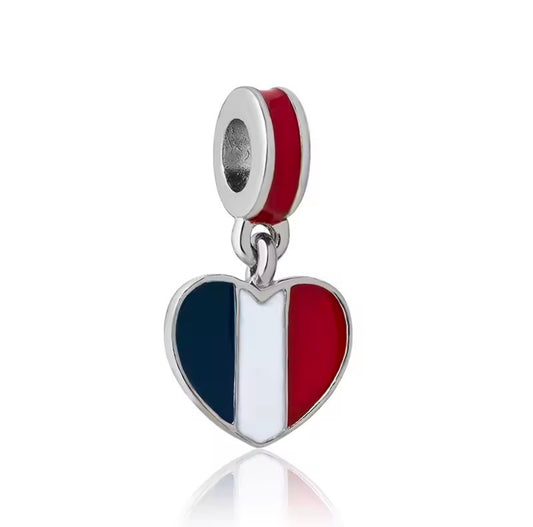 France heart dangle charm