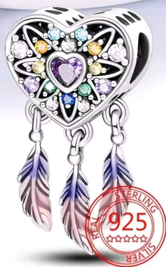 Colorful dream catcher charm